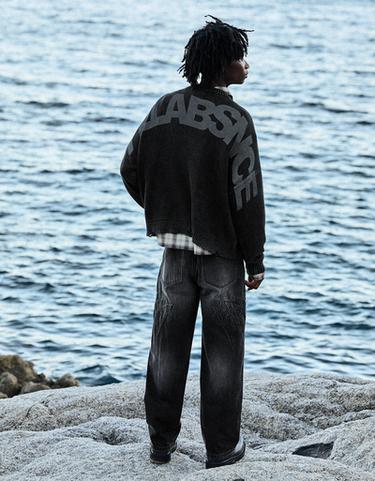 Embossed detail baggy jeans — Black 2