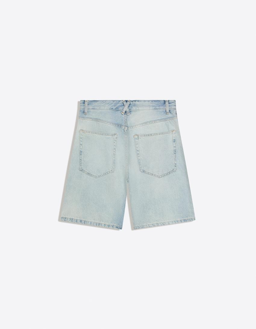 Denim bermuda-Açık mavi