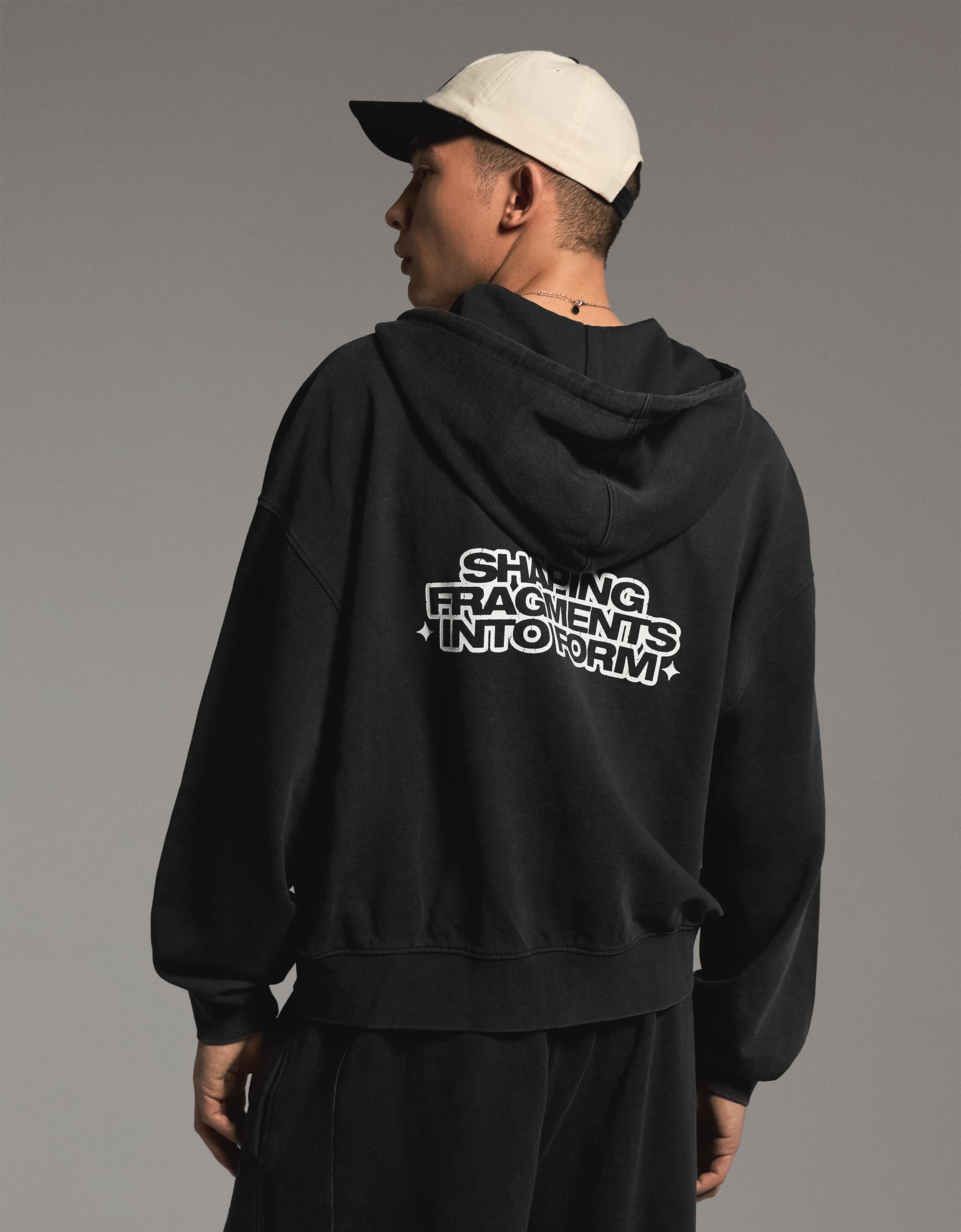 Fermuarlı boxy fit baskılı sweatshirt - Görsel 33