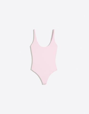 Round neck strappy bodysuit — Pink 3