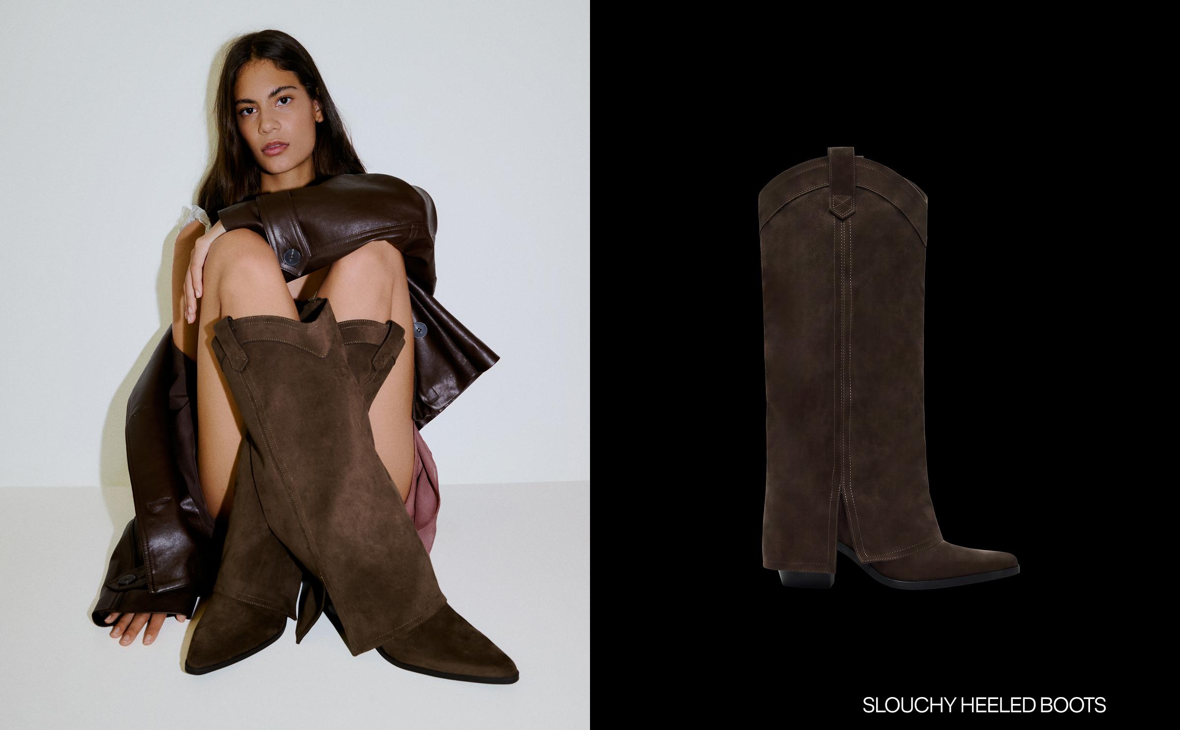Cowboy heeled boots — Brown