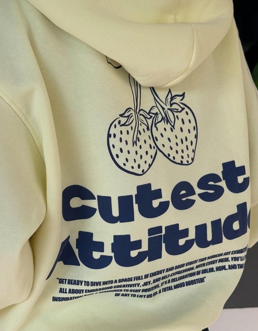 Pull à capuche imprimé-Jaune