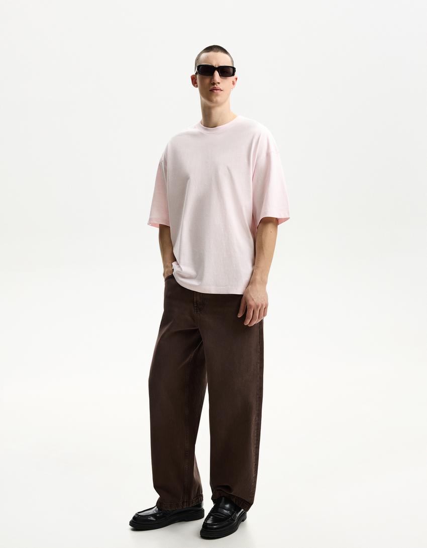 Maglietta a maniche corte oversize-Rosa-2