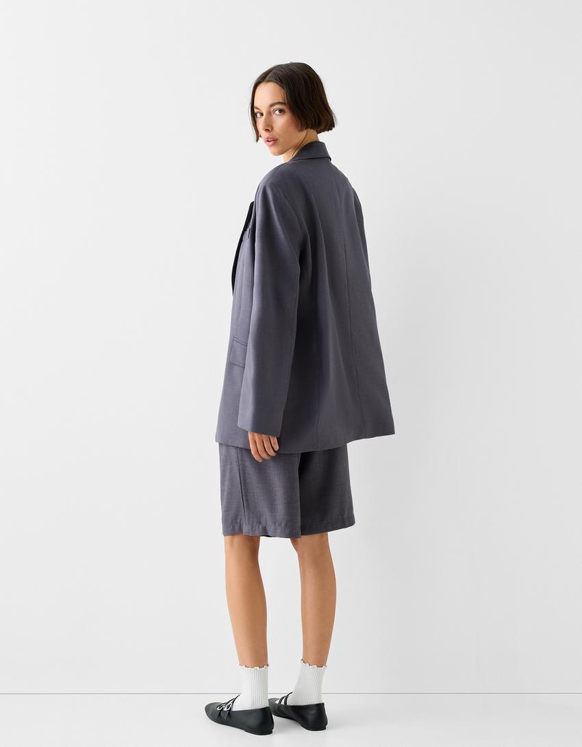 Relaxed-fit masculine blazer-Dark grey-1