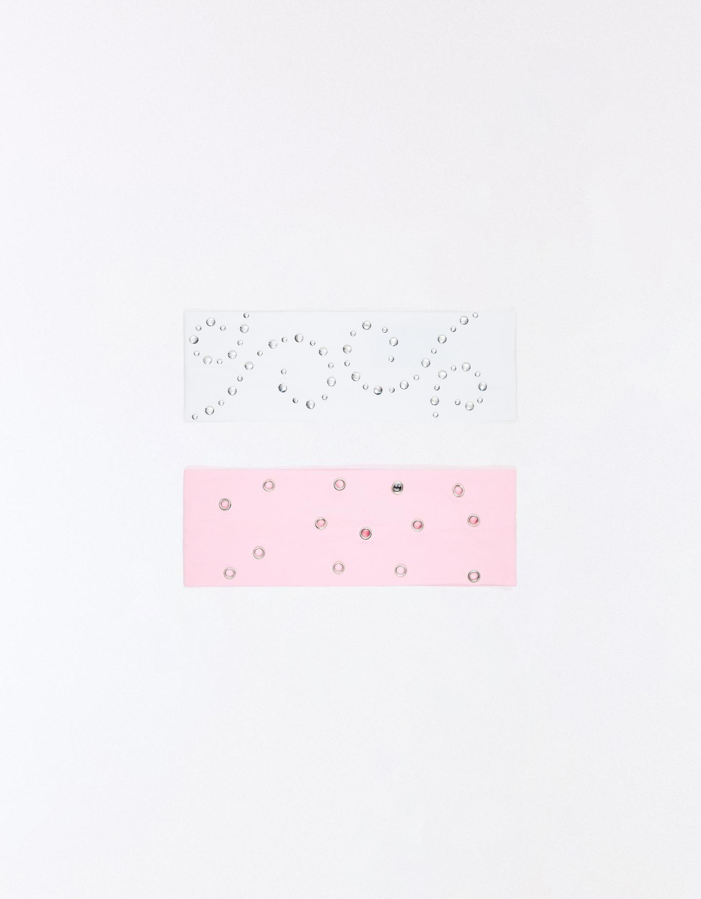 Bershka Pacco Nastri Per Capelli Borchie Donna Avorio