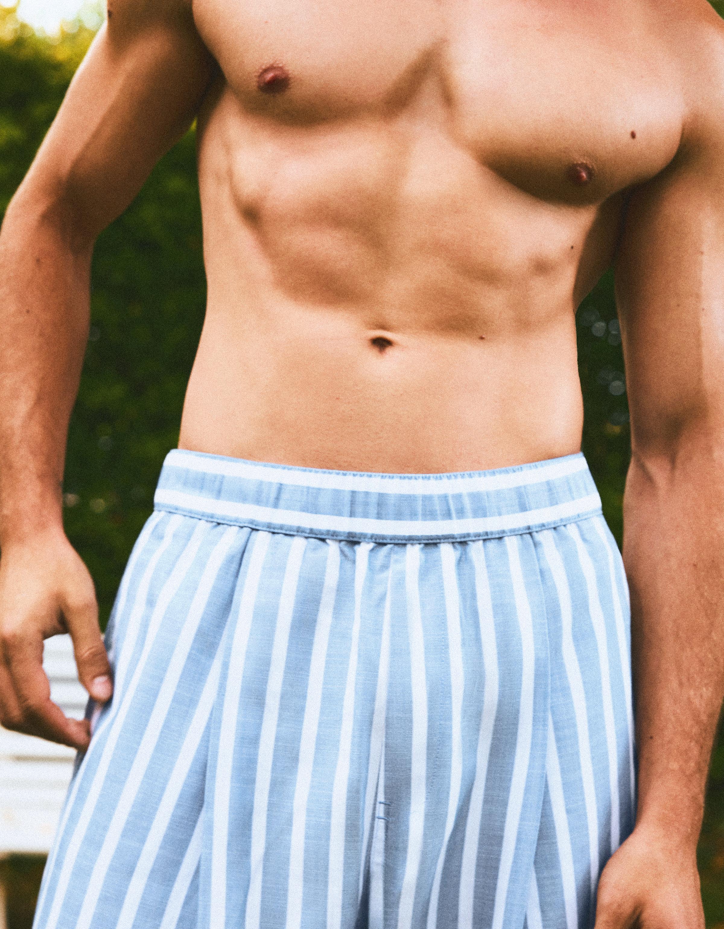 Super baggy pyjama-style trousers — Light blue