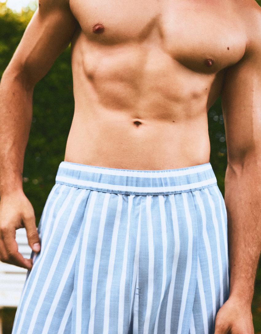 Pantalón super baggy pijamero-Azul claro