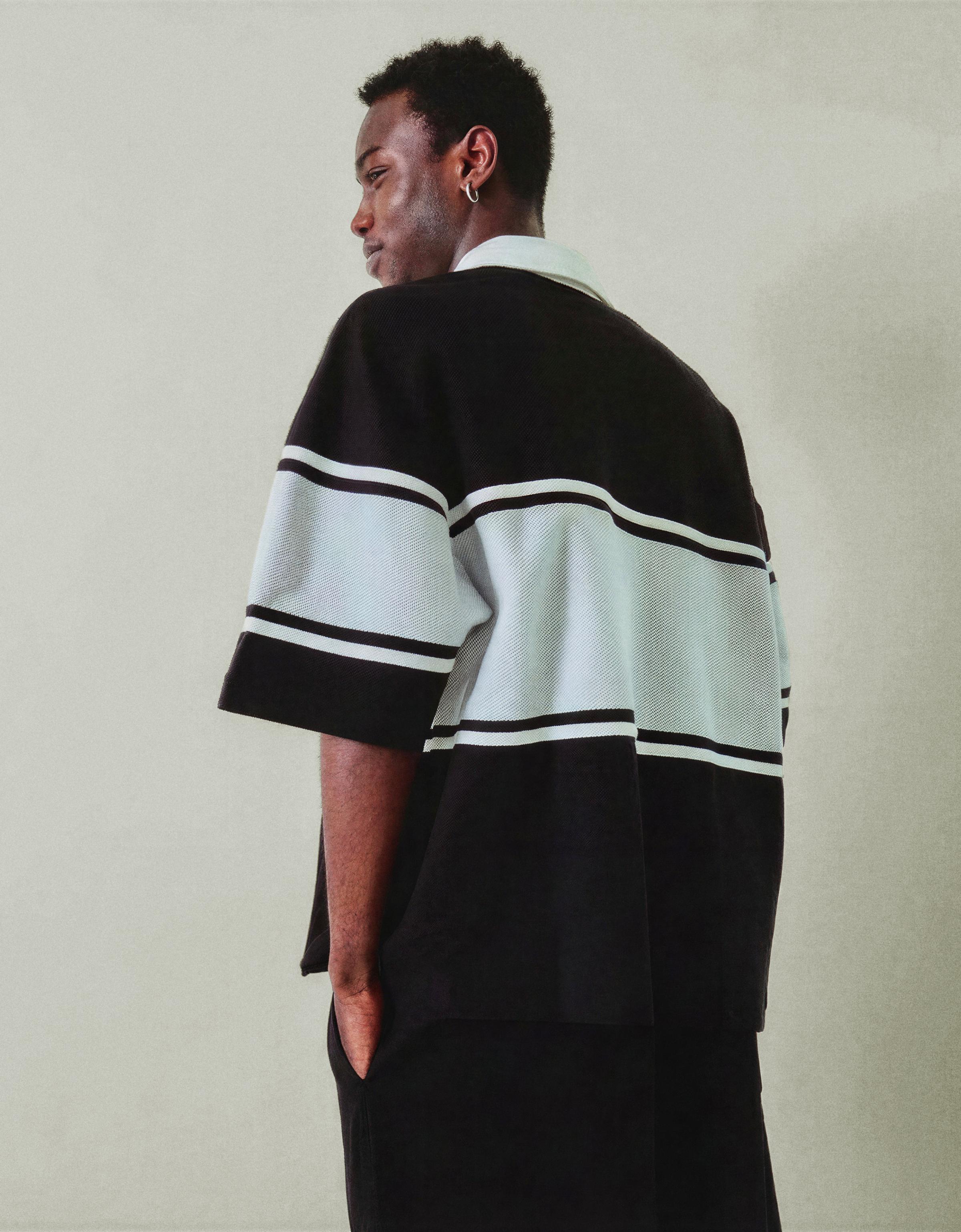 Boxy fit kısa kollu polo yaka tişört - Görsel 14