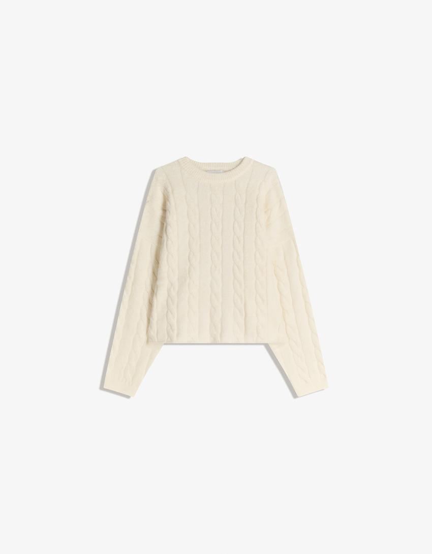 Jersey trenzado-Crudo