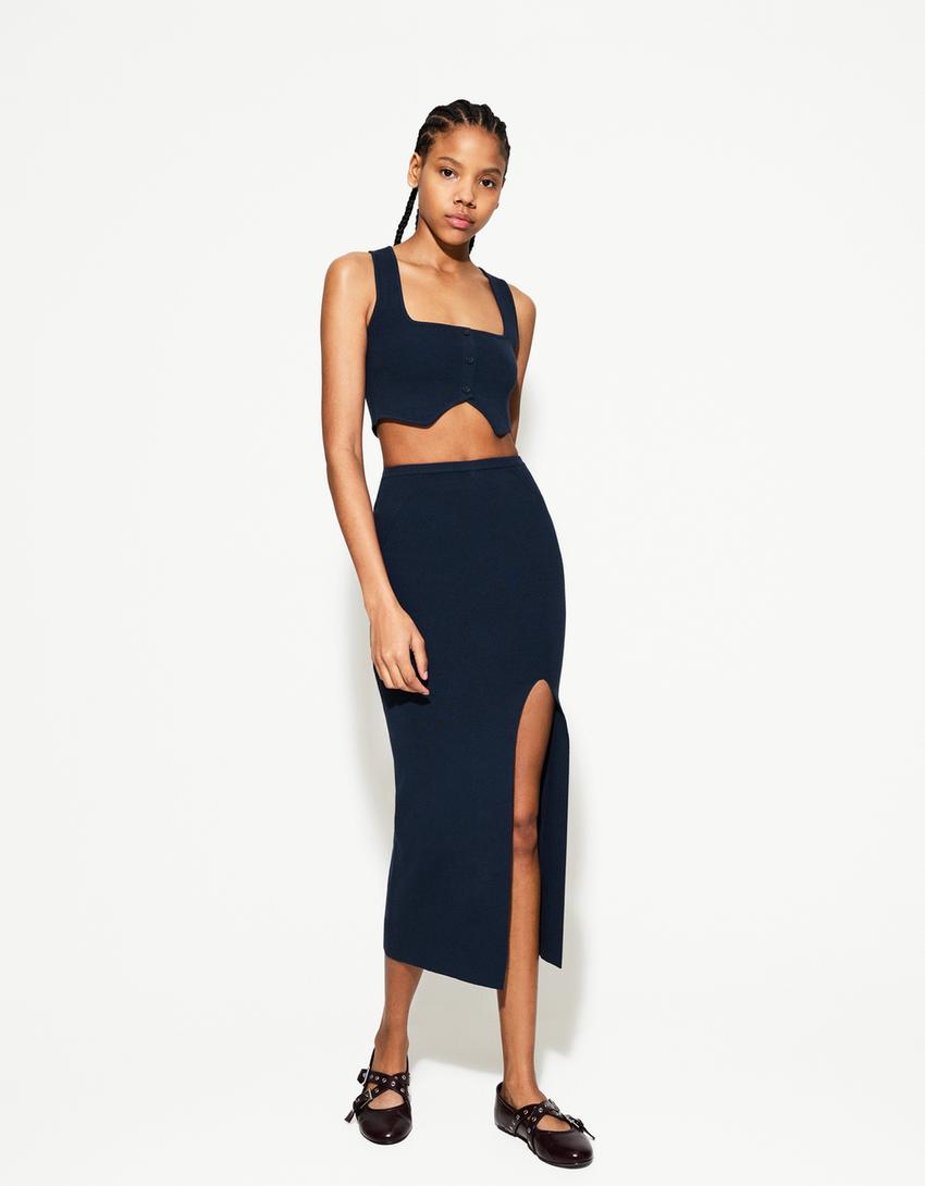 Midi skirt-Blue