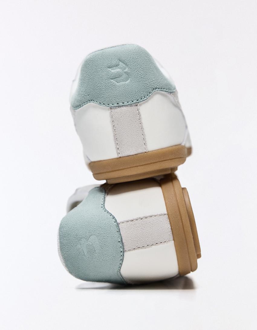 Baskets rétro semelle fine-Blanc