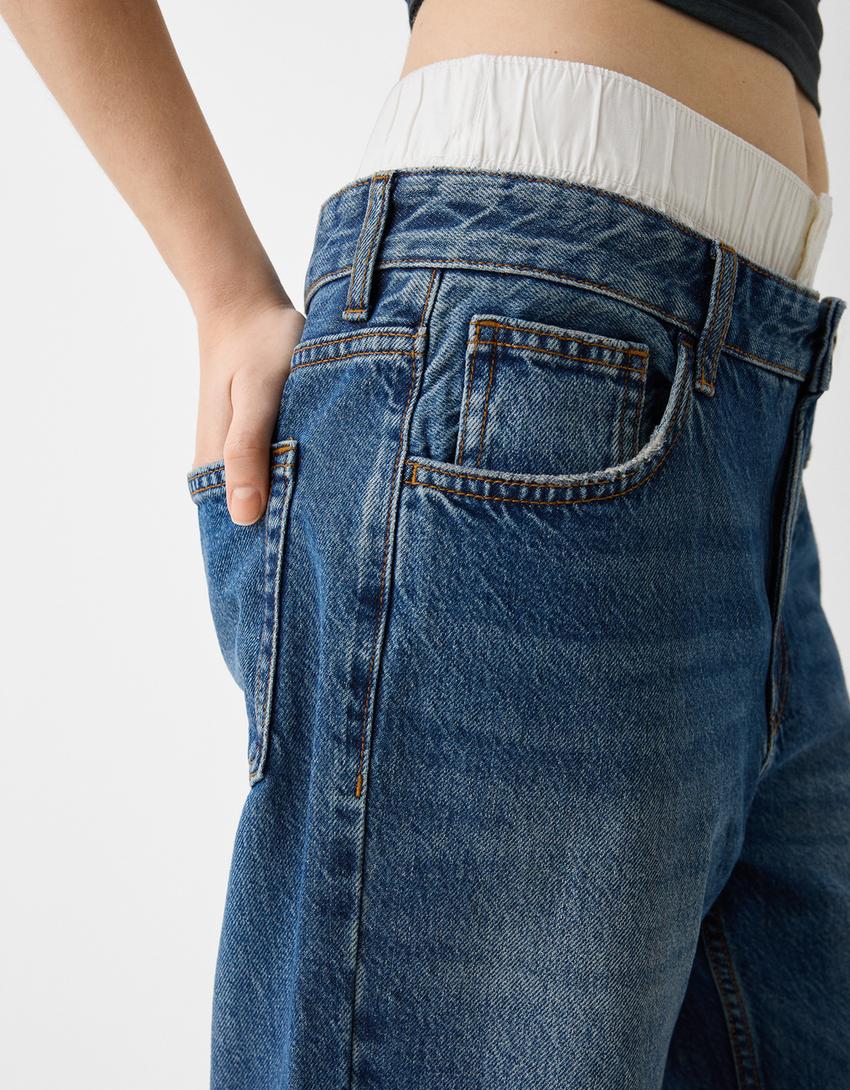 ‘90s underwear jeans-Blue-5