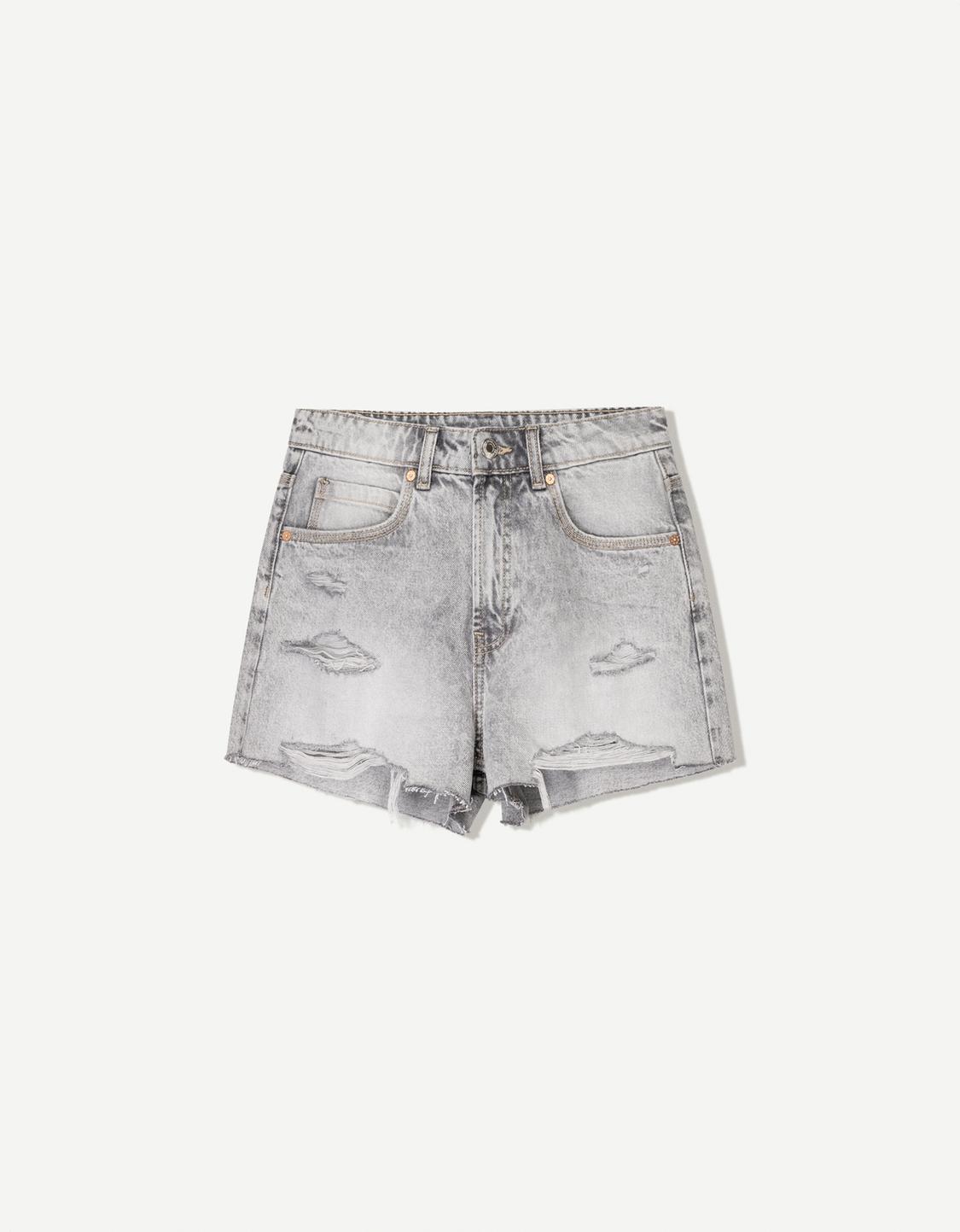 Ripped denim shorts