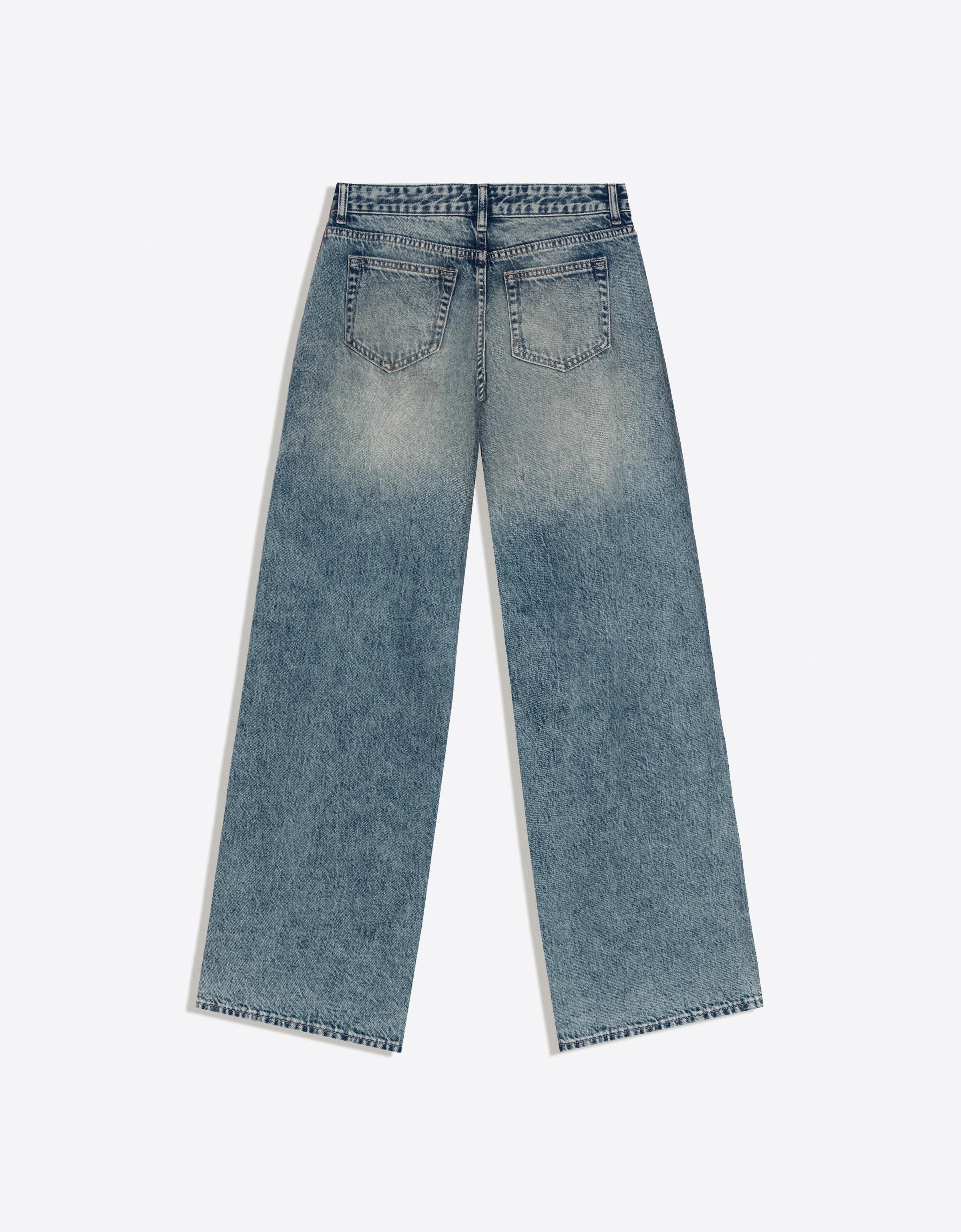 Geniş paça düşük bel jean - Görsel 124