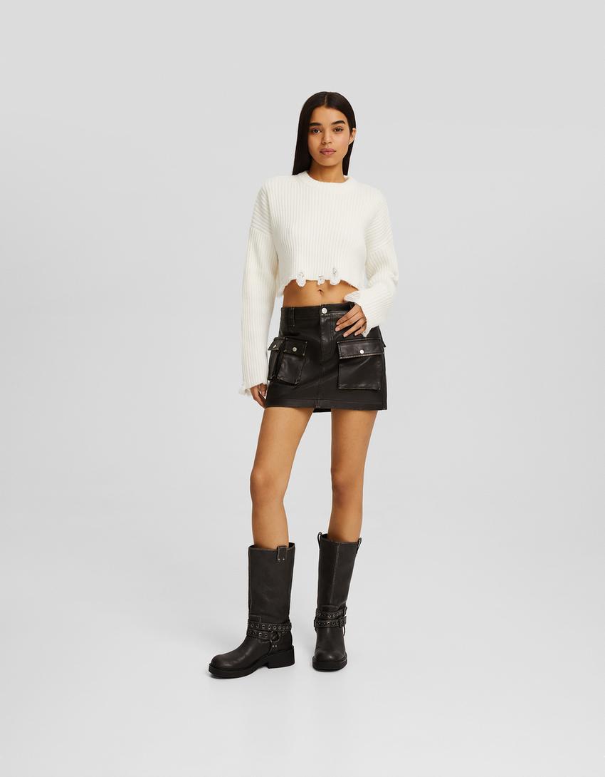 Pull déchiré-Écru-3