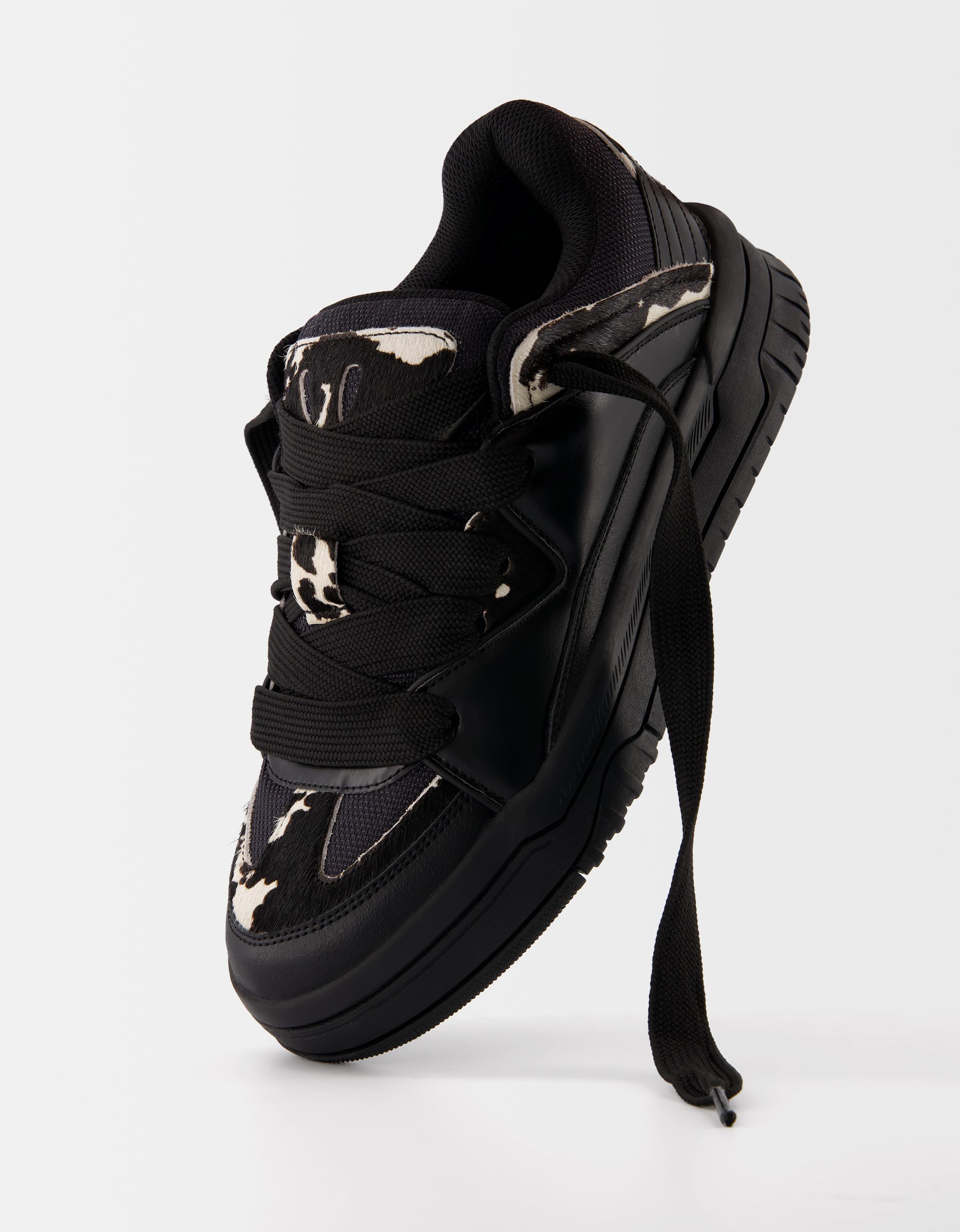 Bershka☆アニマルプリントレザーレースアップシューズ Animal print skater sneakers - Trainers - Men | Bershka