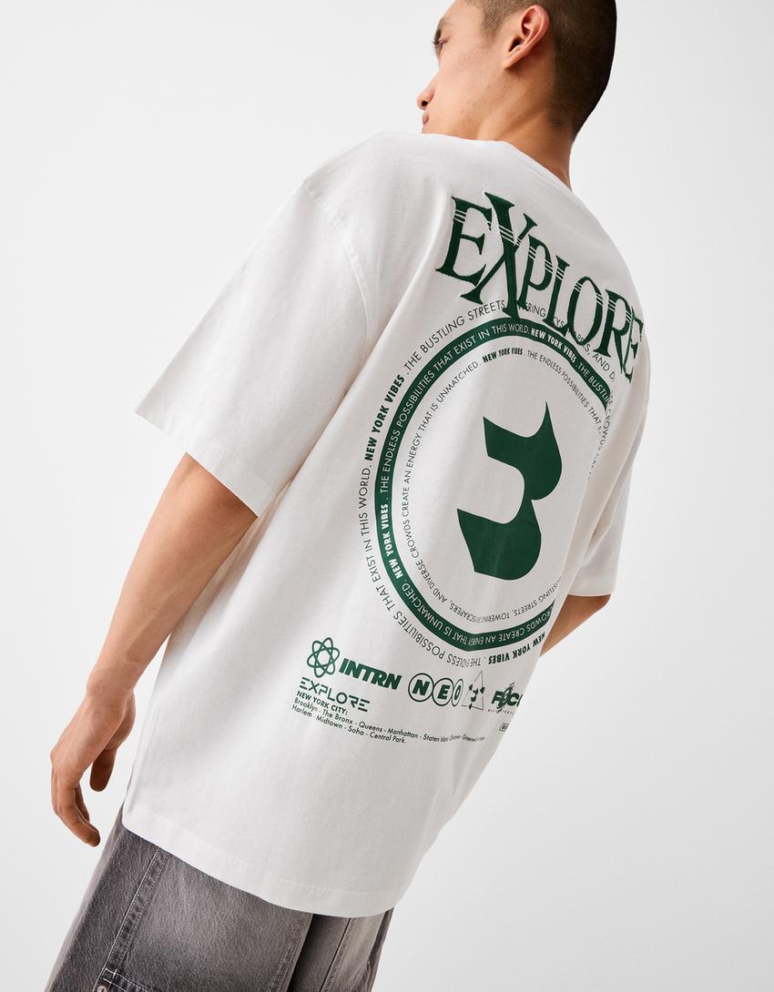 Camiseta manga curta boxy fit bordado-Branco-2