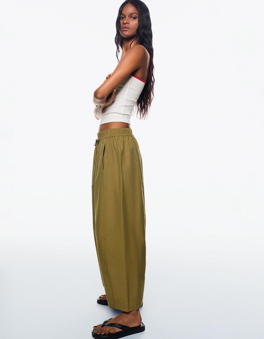 Pantalón barrel cropped-Verde-1