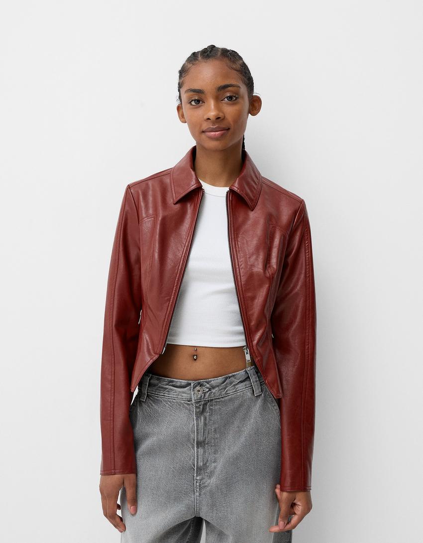 Cazadora Oversize Bershka Chaquetas Cuero Bershka Chaqueta De