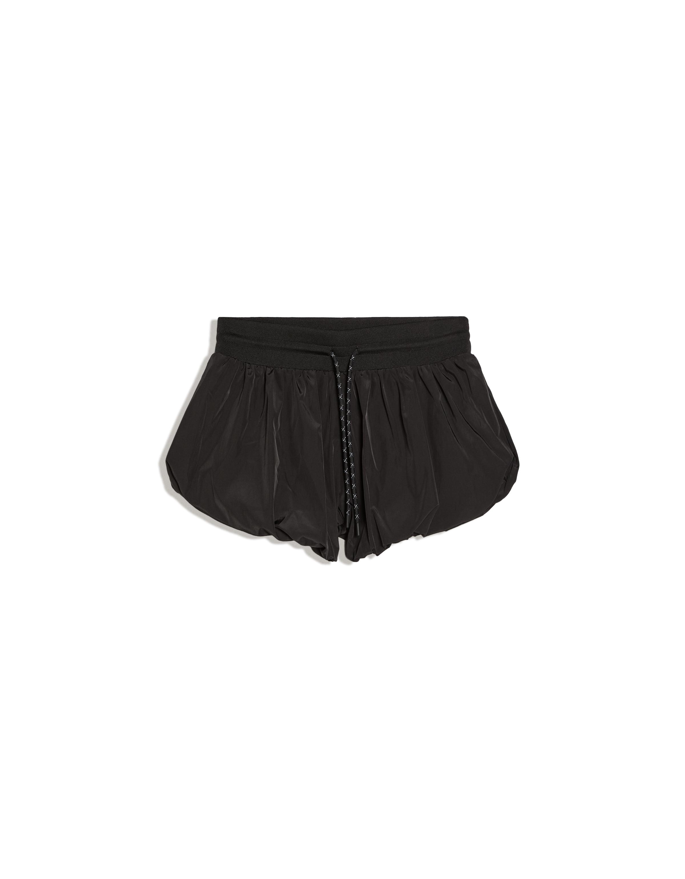 Technical mini skort with elasticated waist — Black