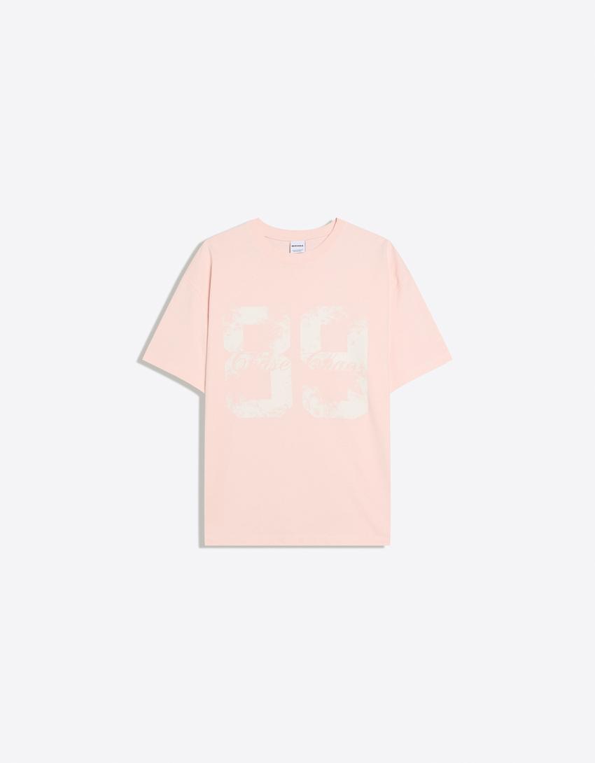 Camiseta manga corta print-Rosa