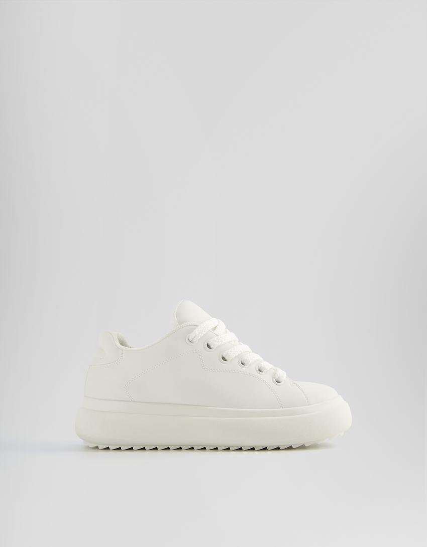 حذاء رياضي رجالي سميك-أبيض-6