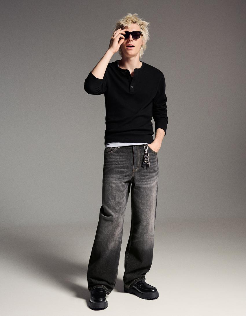 Jeans super baggy fit-Nero