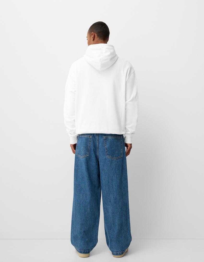 Sweatshirt oversize com capuz-Branco-1