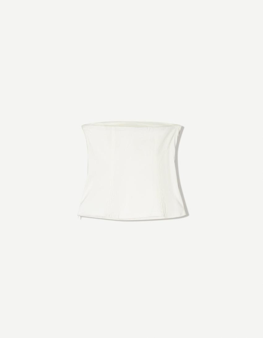Bengaline corset top-White-4