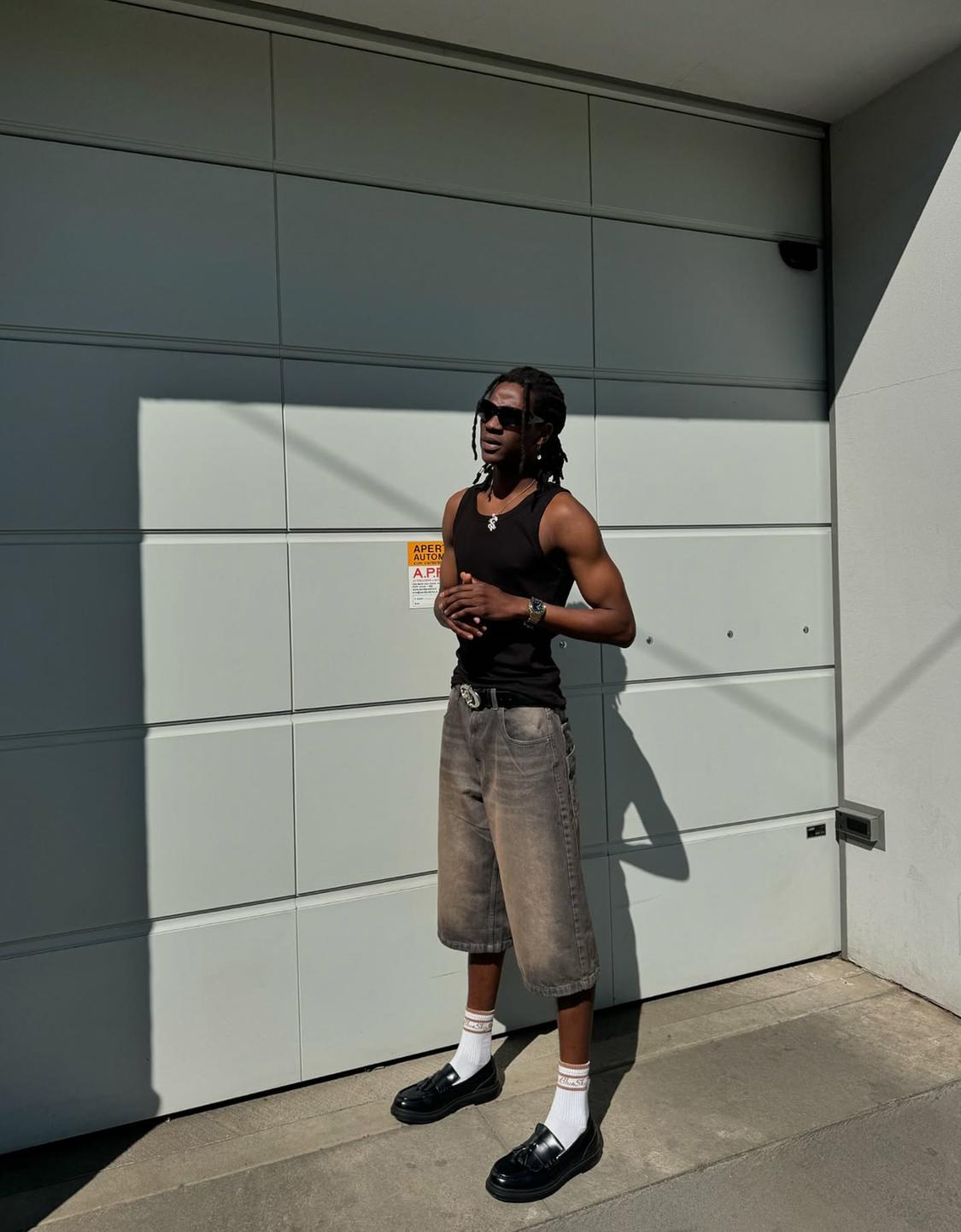 Super baggy denim Bermuda jorts