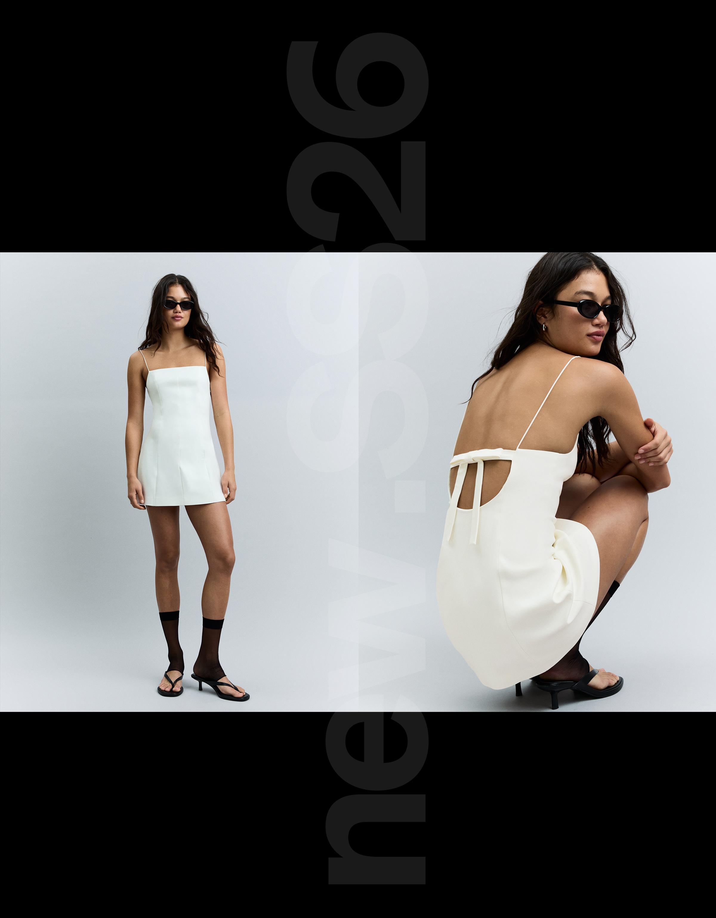 Sırtı bağcıklı mini elbise - Görsel 28