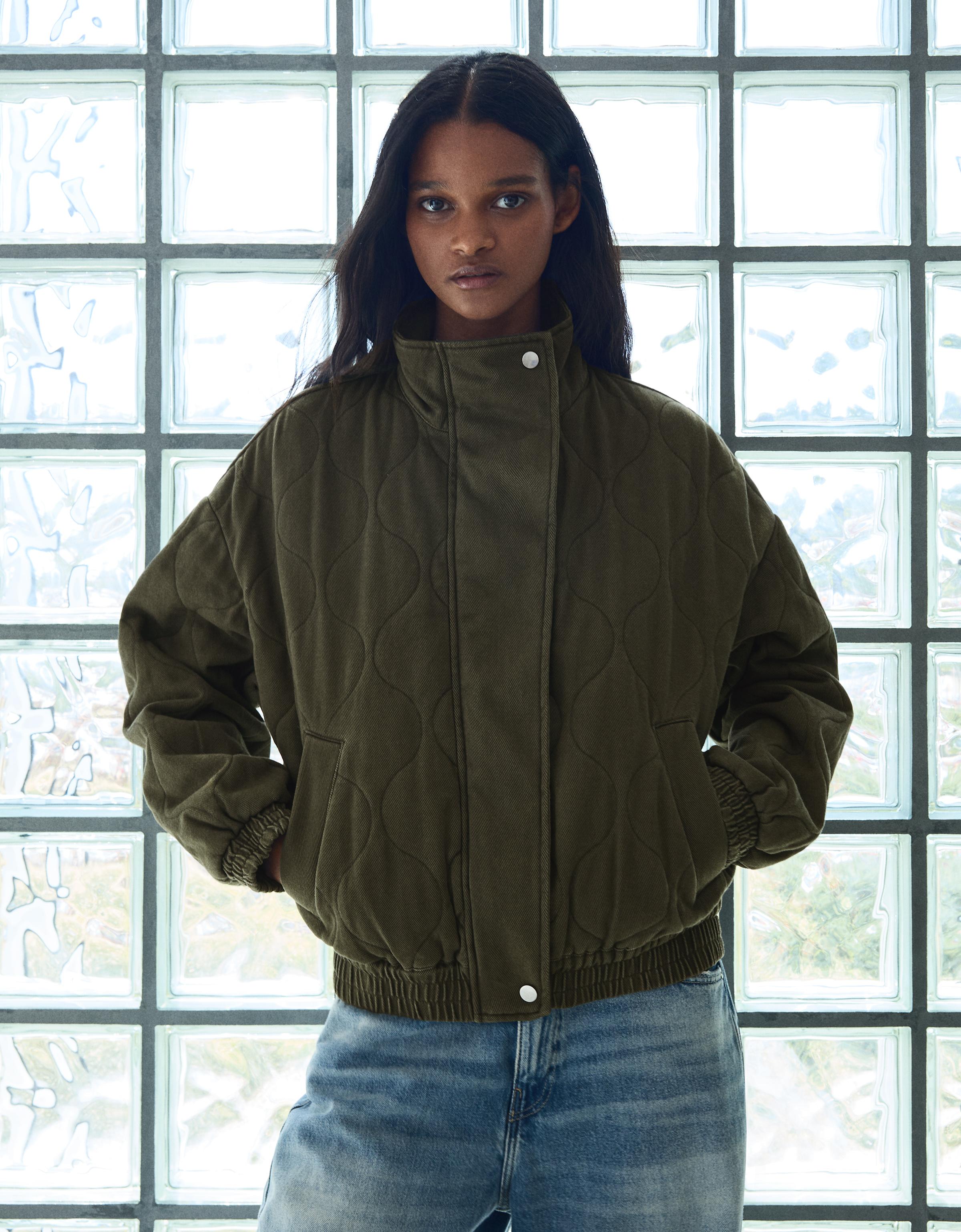 Washed effect jacket — Khaki