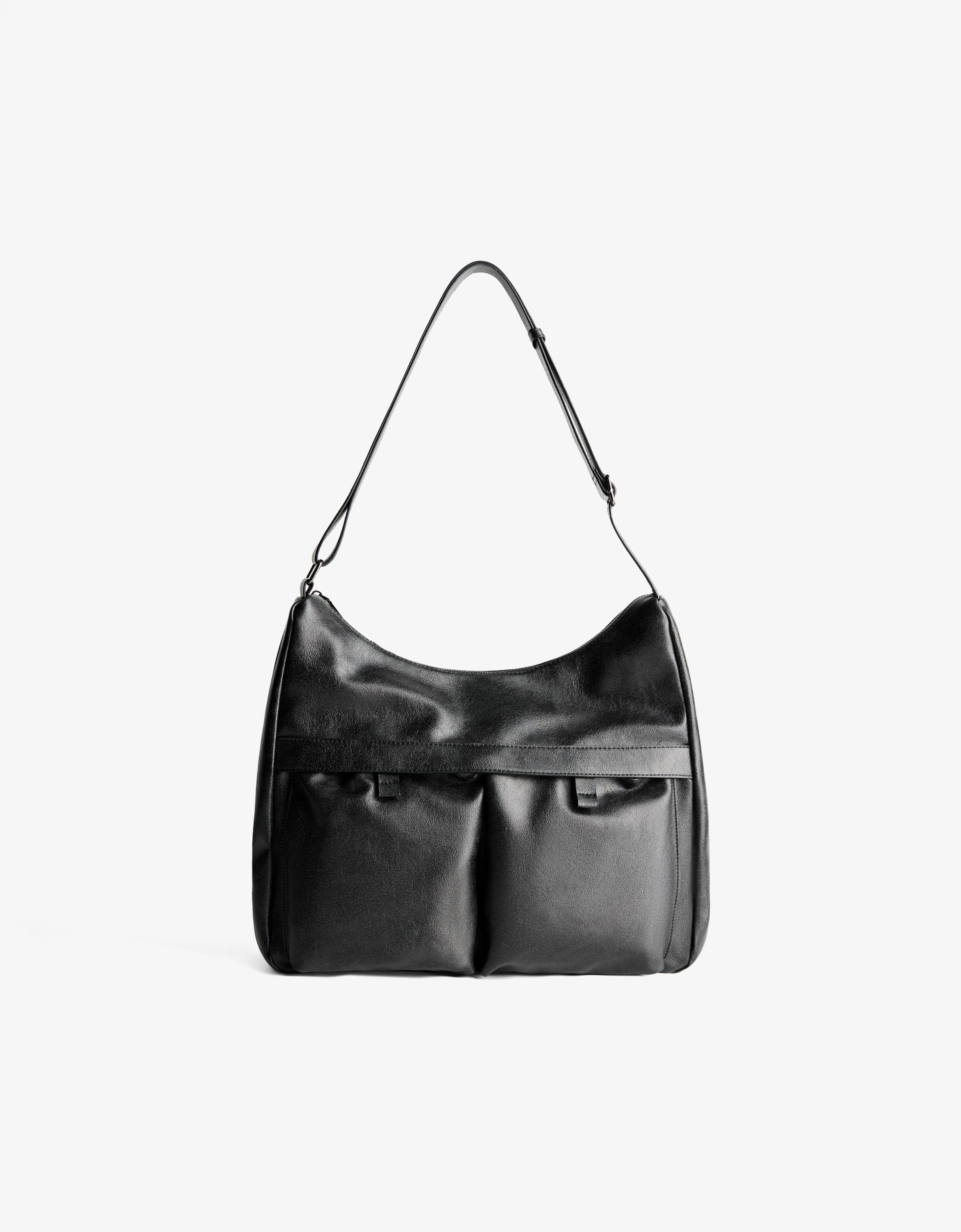 Bershka Tasche Mit Fronttaschen Herren Schwarz