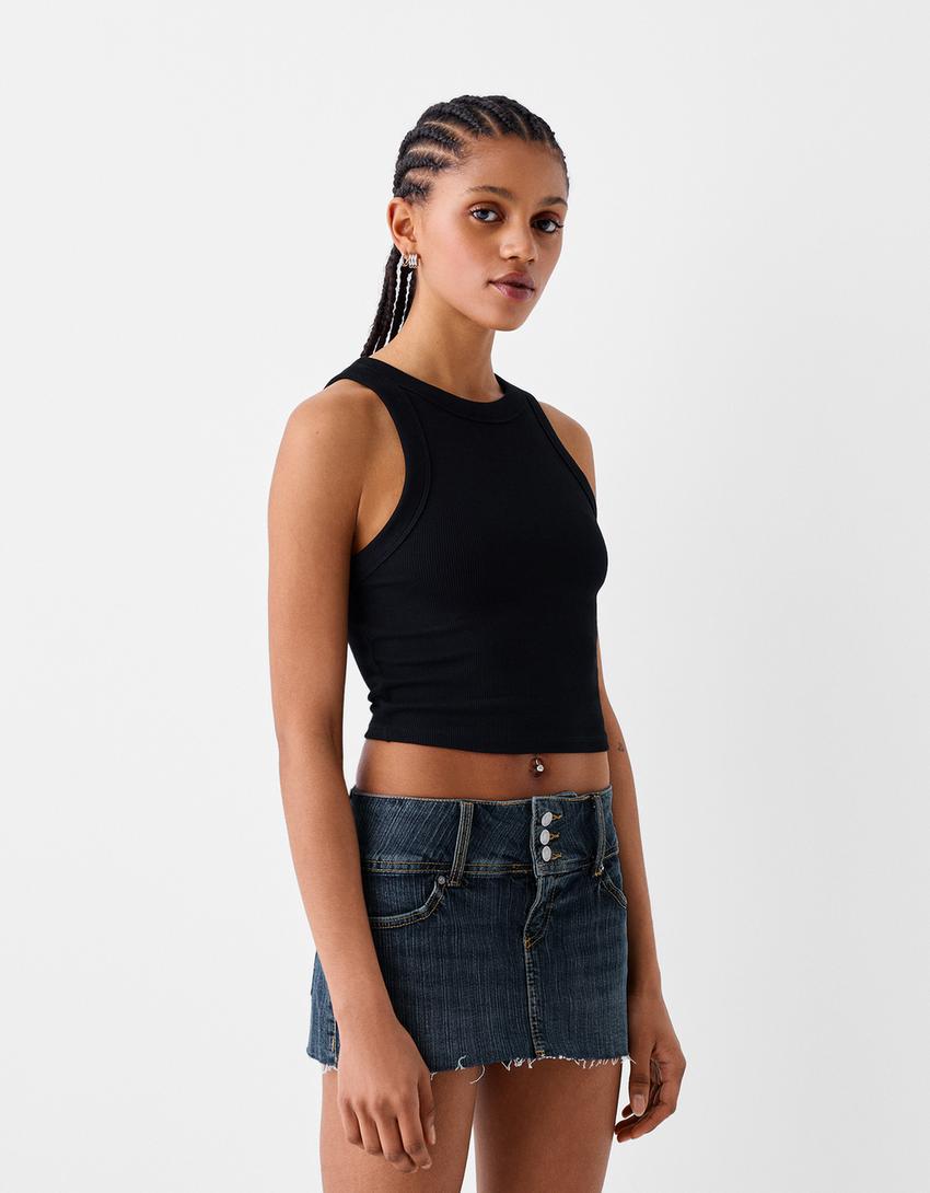 تنورة سكورت قصيرة-أزرق-1