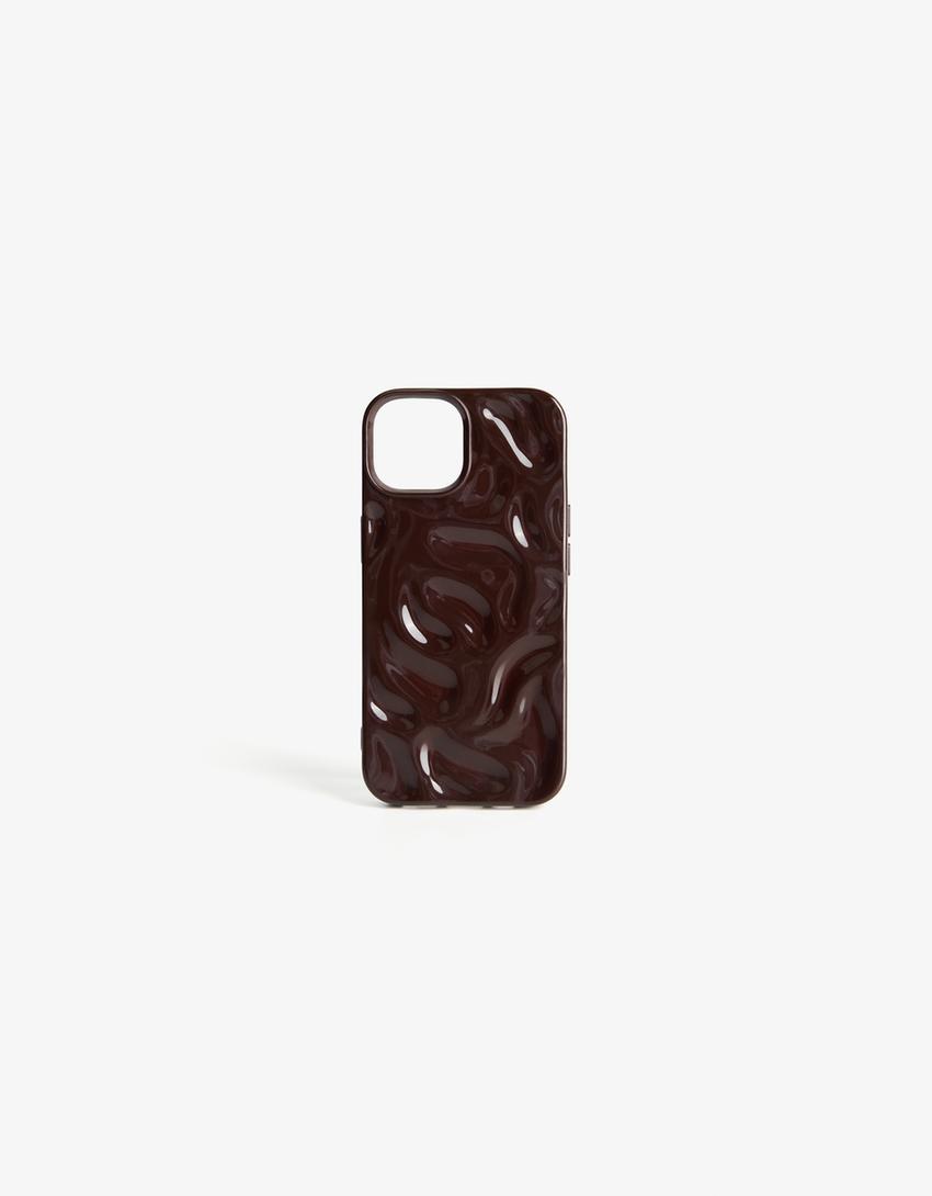 Coque téléphone relief-Marron