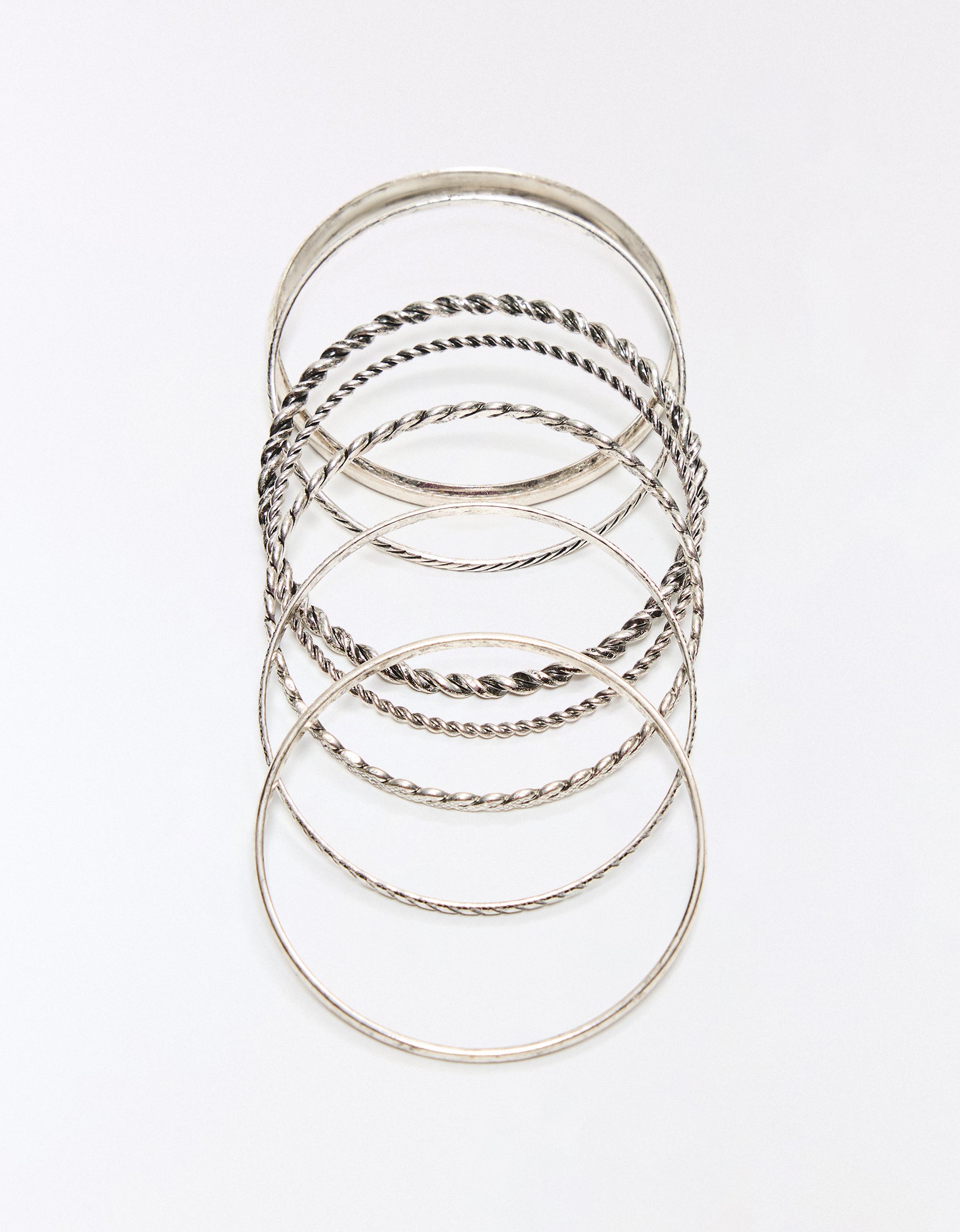 Pack of 7 fine bracelets — Silver