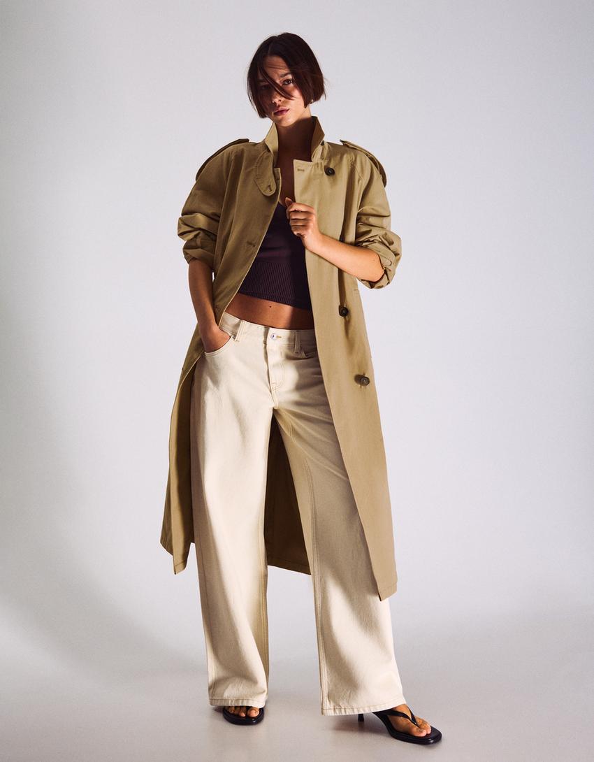 Trench long ceinturé-Sable