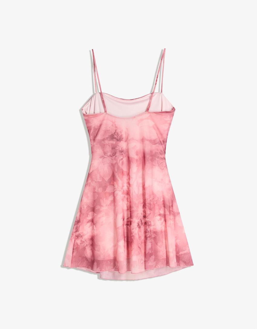Vestido mini print-Rosa