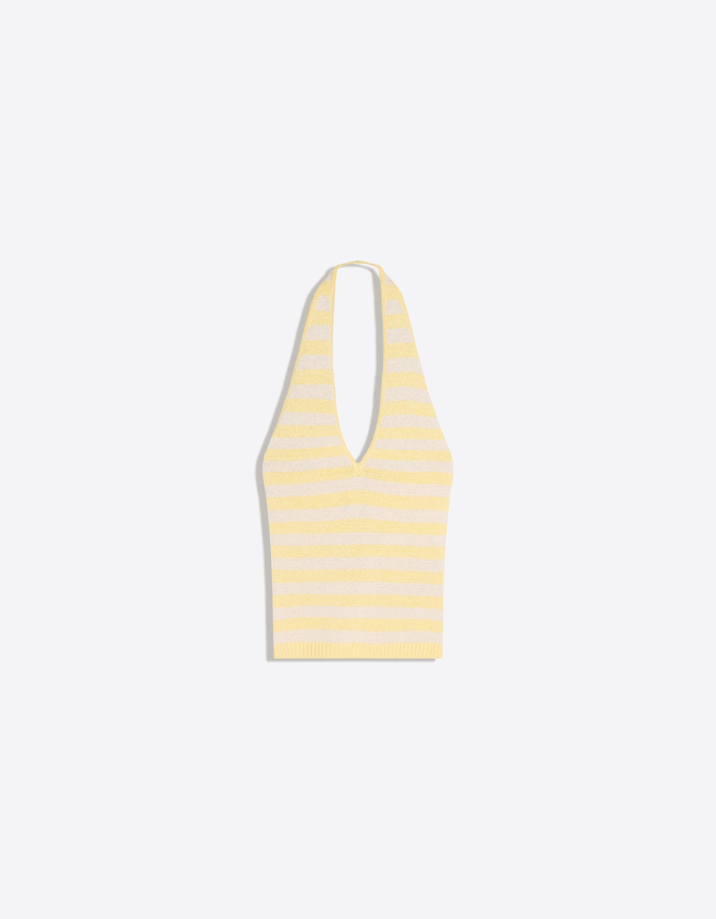 Halter knit top — Yellow