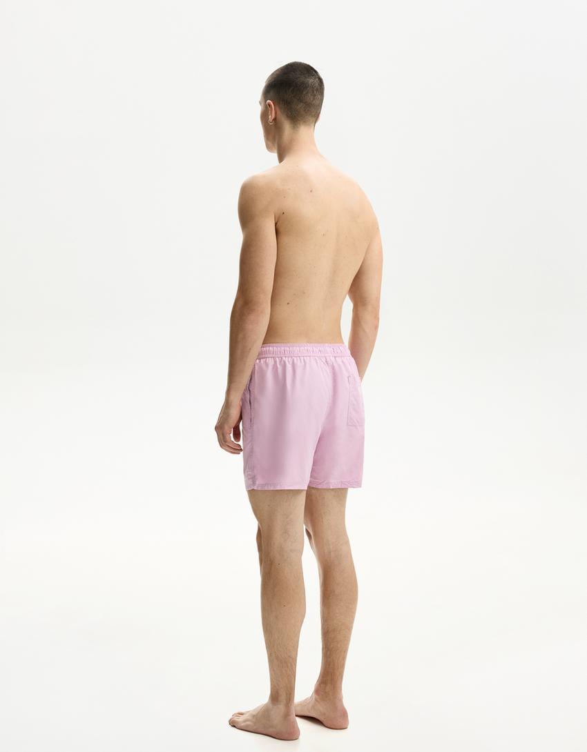 Short de bain uni-Violet-1