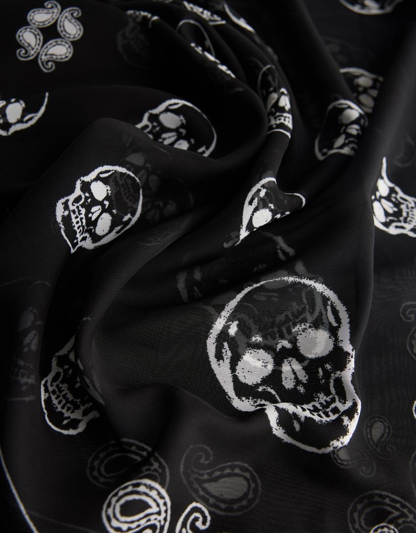 Foulard imprimé-Noir