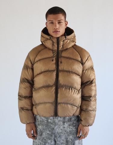 Quilted translucent-effect jacket — Camel 1