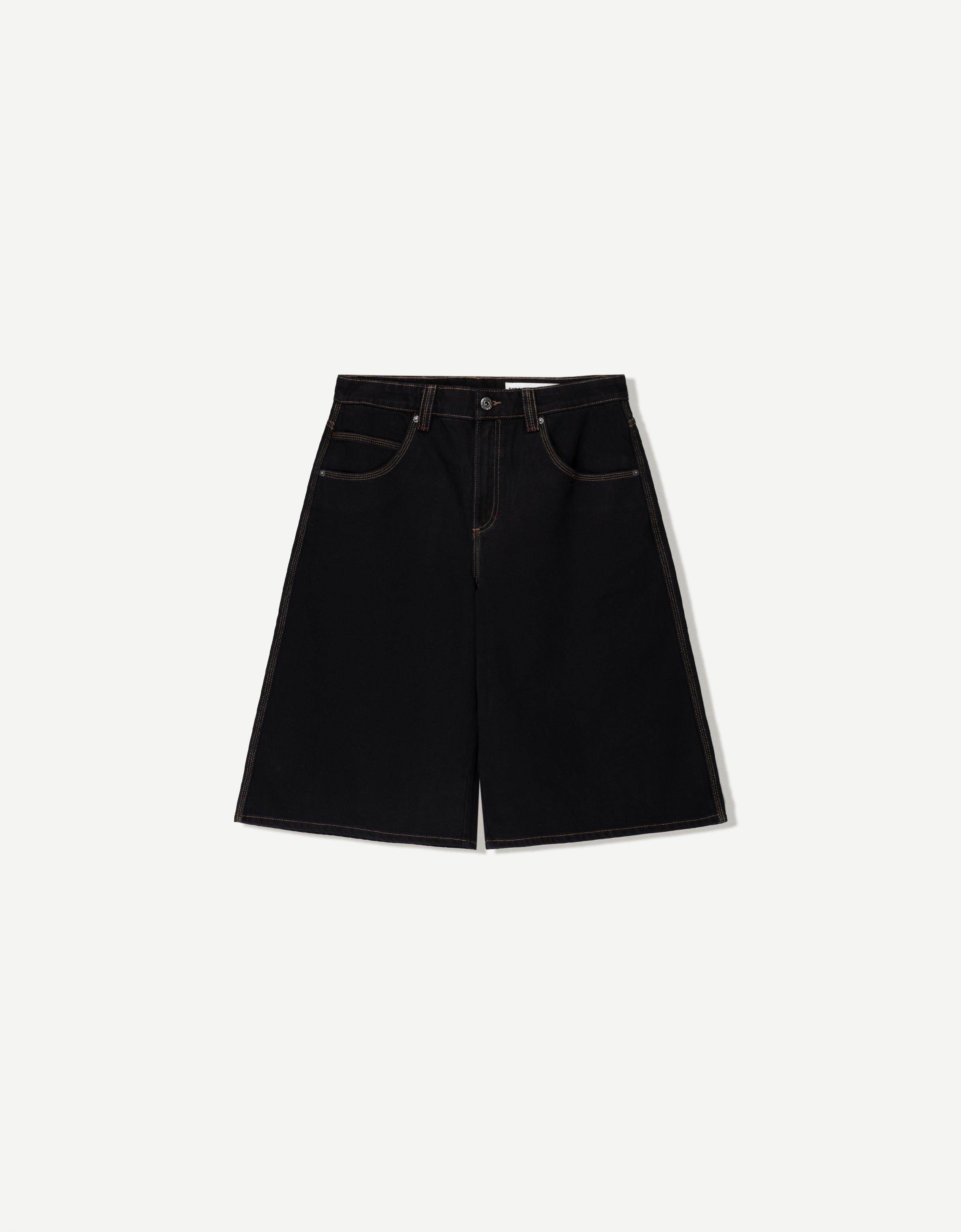 Bershka Bermudas Aus Jeans Denim Damen 36 Schwarz