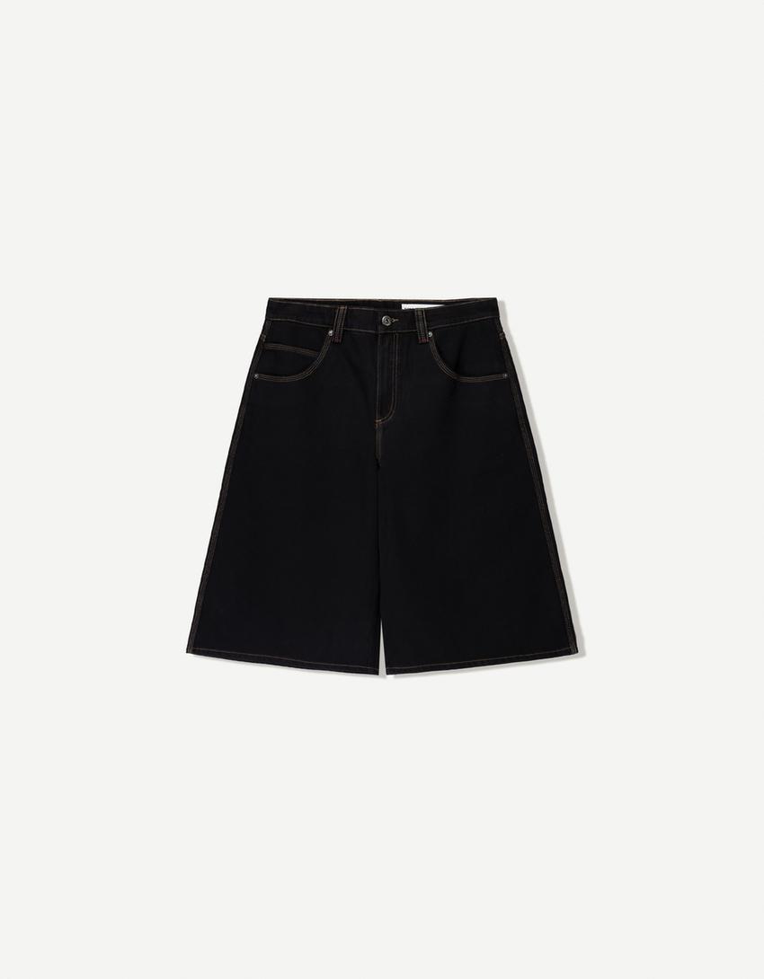 Bermuda jort denim-Negro