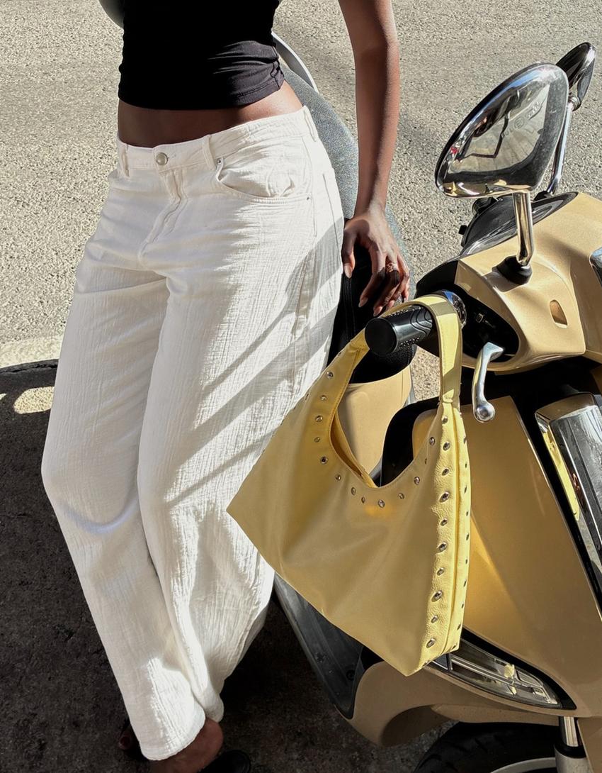 Sac seau clouté-Jaune