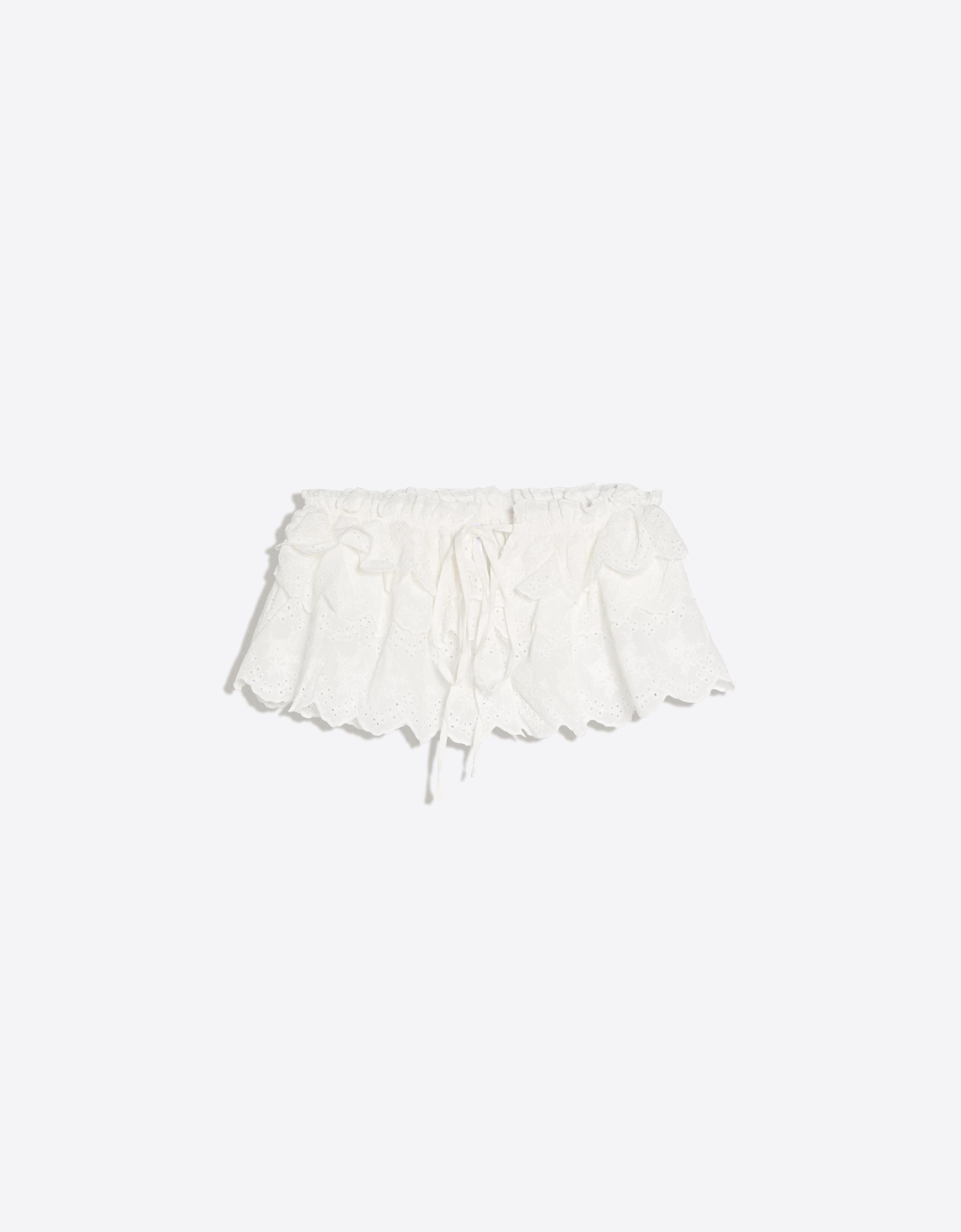 Embroidered overskirt — White