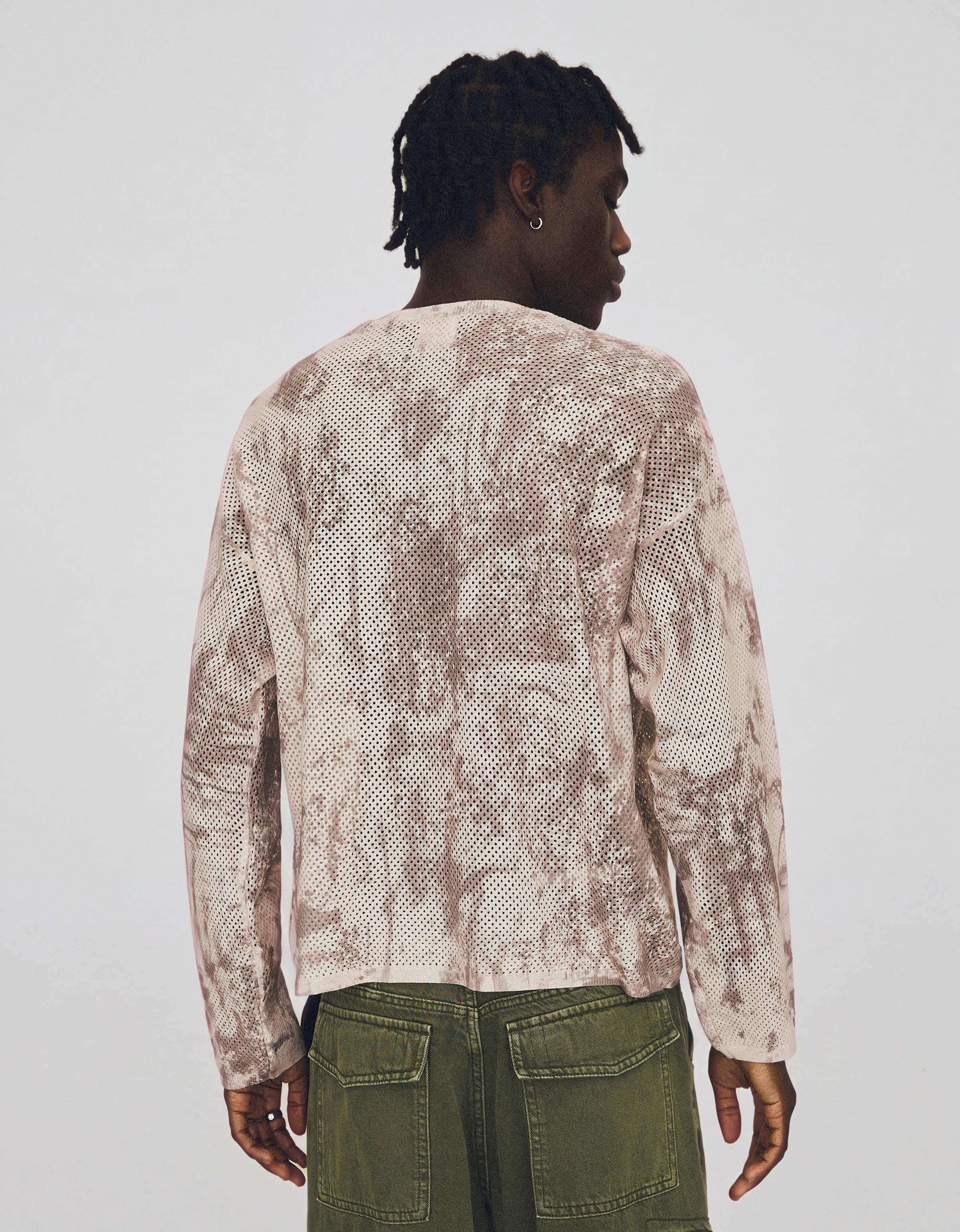 Mesh print jumper — Khaki
