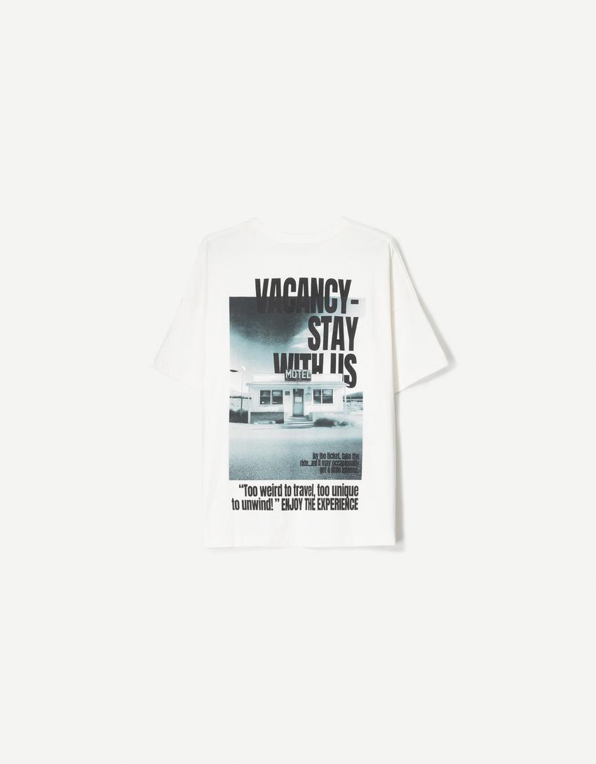 T-Shirt mit Print-Weiss / Schwarz