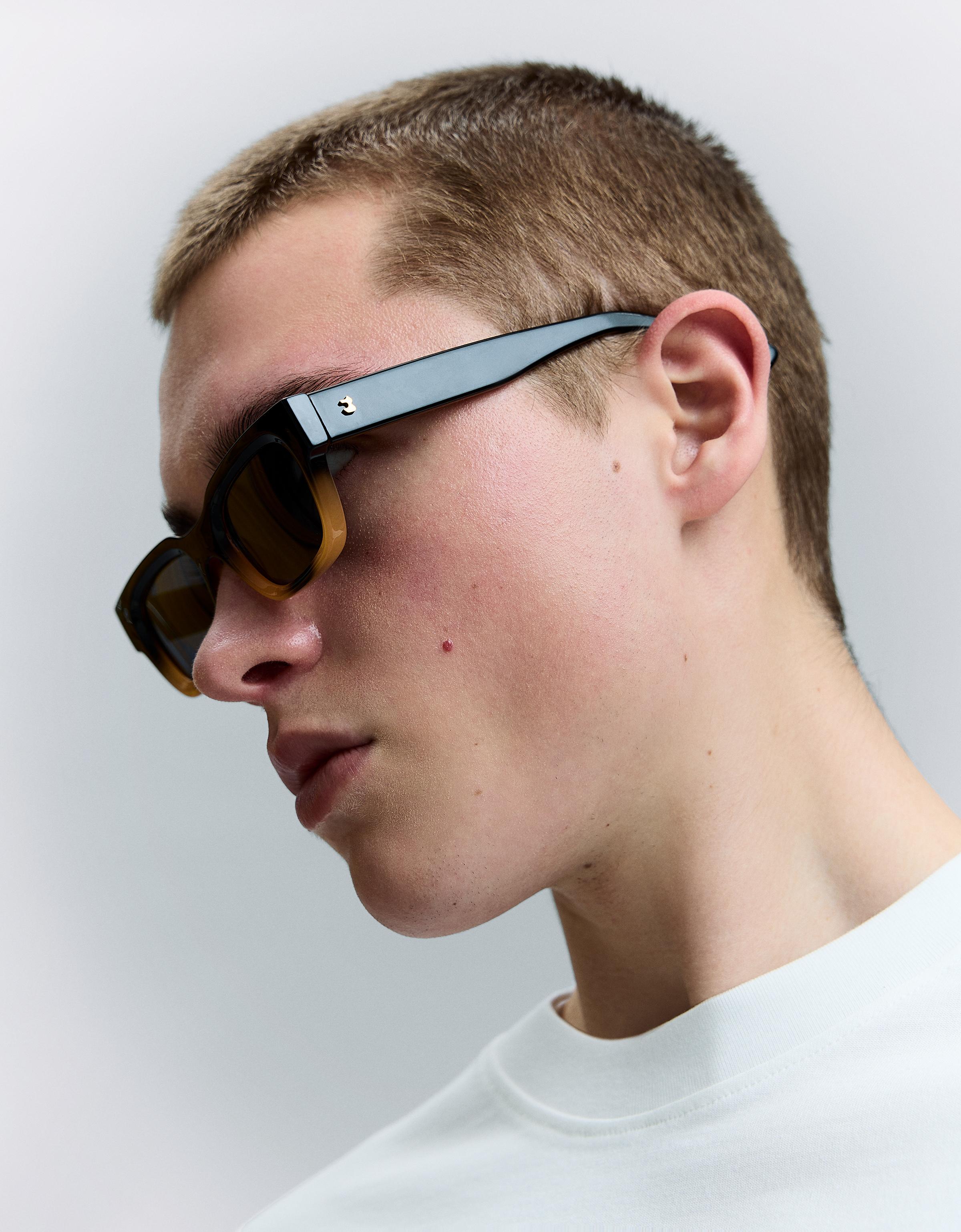 Gafas De Sol Rectangulares Hombre Marrón
