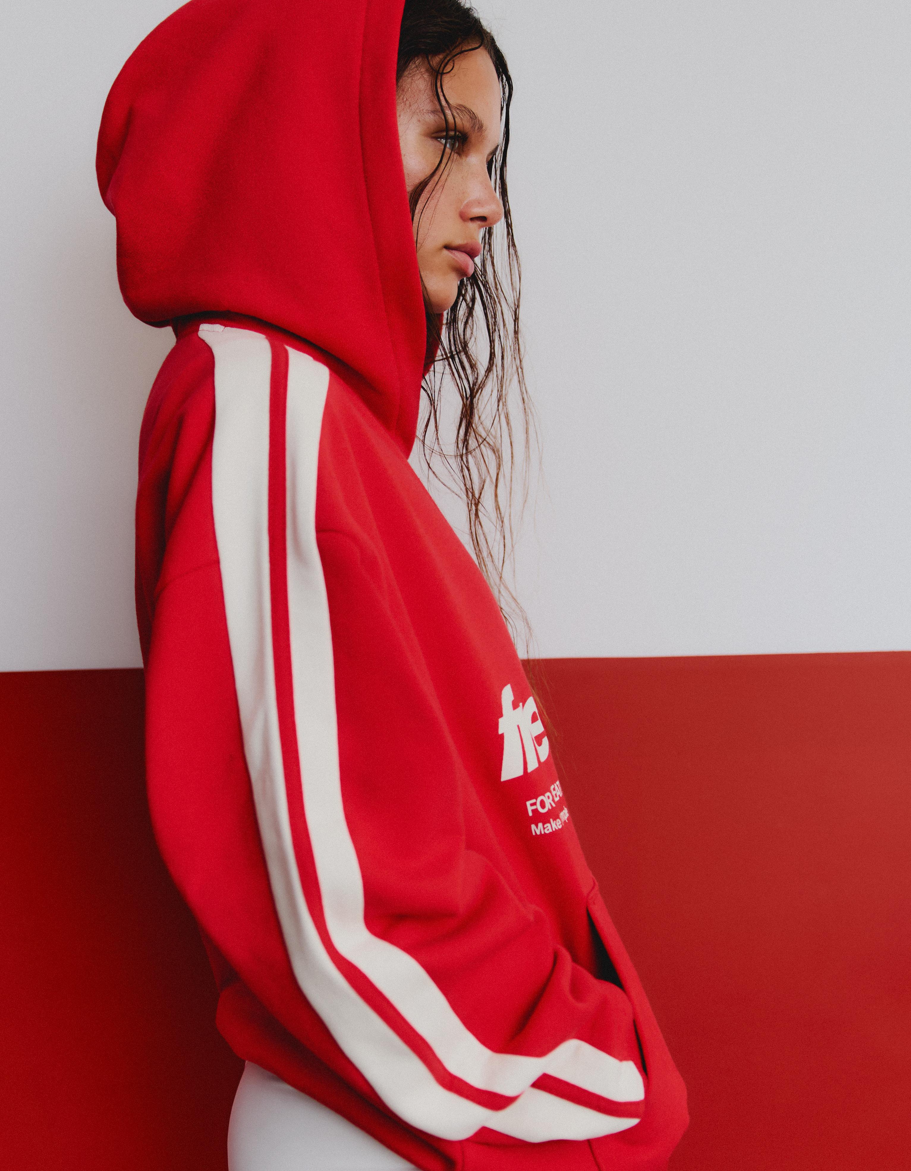 Printed hoodie — Red